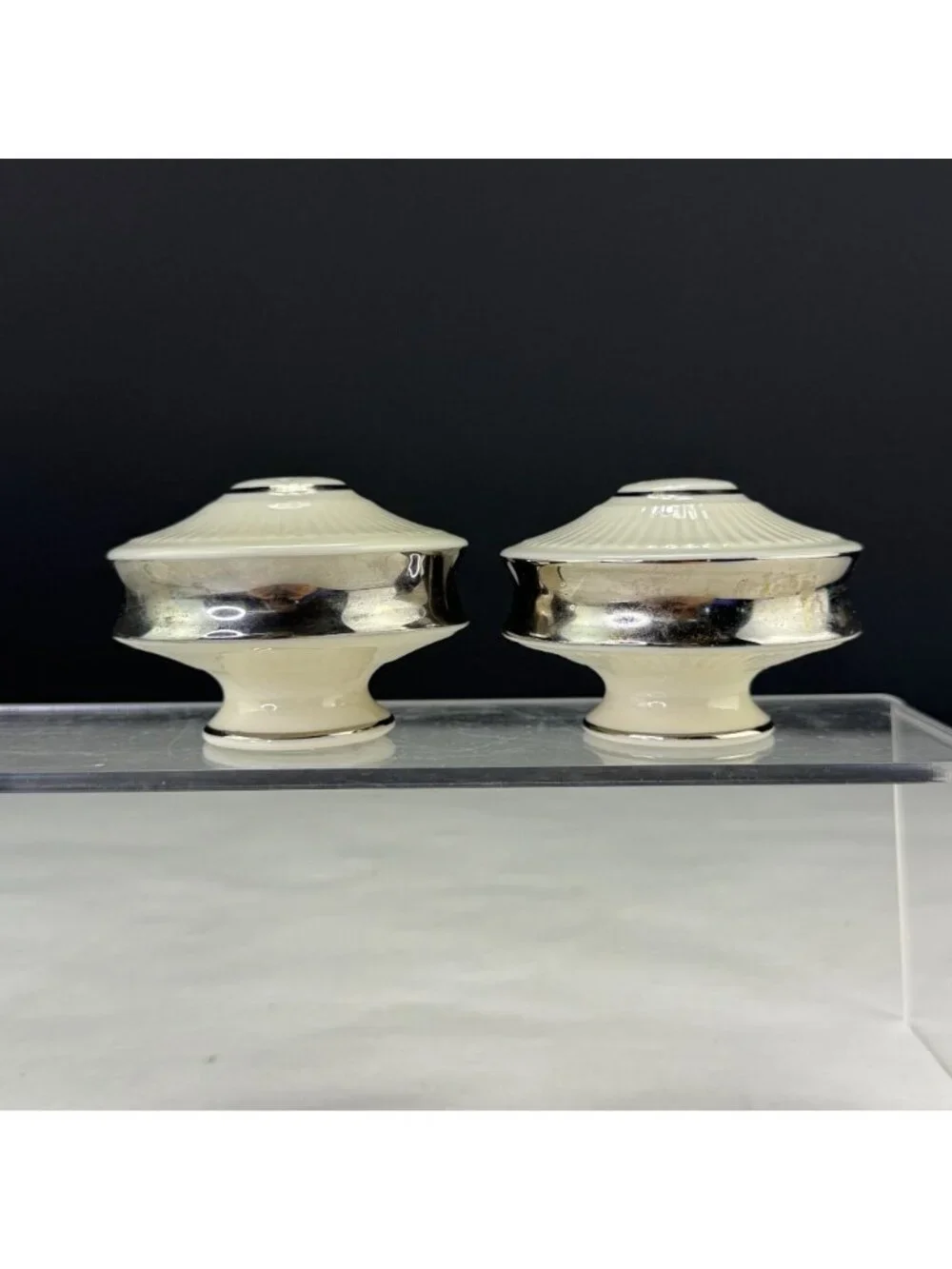 Vintage Lenox Celestial Platinum Salt and Pepper Shaker Set